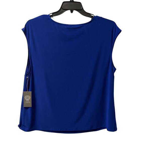 Vince Camuto V-Neck Blue Sleeveless Top Size 1X Polyester/Spandex Blend. NWT - Picture 9 of 12